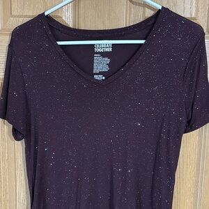 Purple Sparkle V-Neck